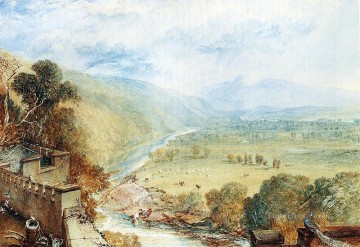  Terraza Arte - Ingleborough desde la terraza del paisaje del castillo de Hornby Turner